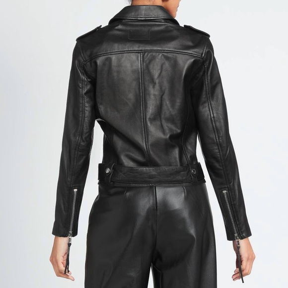 New Classic Leather Motorcycle Jacket Size M/L - Picture 3 of 13